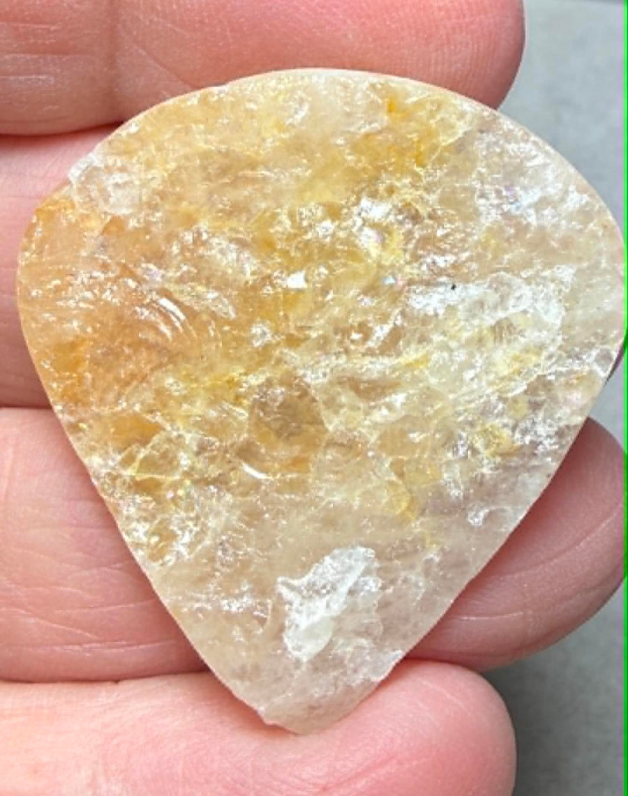 Teardrop 36x33mm Himalayan Druzy Citrine Cabochon 48