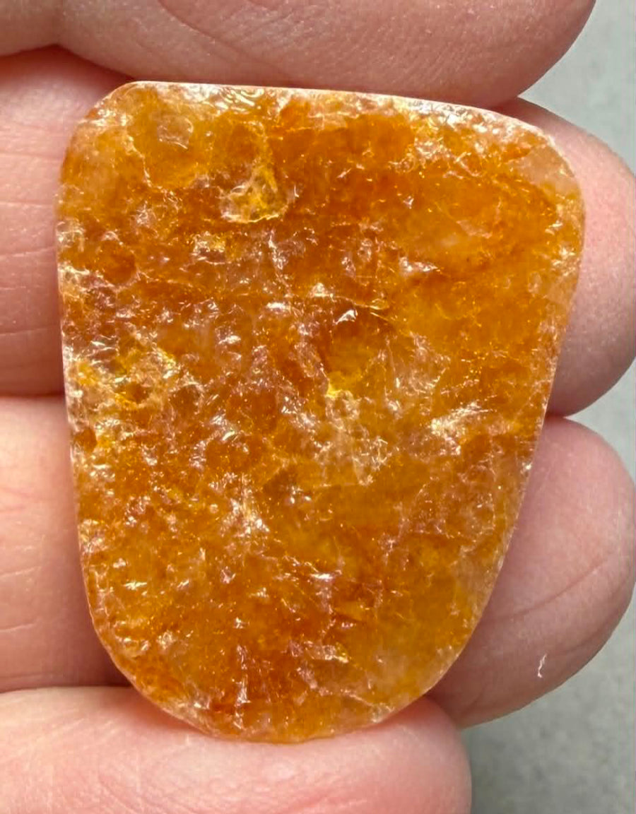 Freeform 27x22mm Himalayan Druzy Citrine Cabochon 50