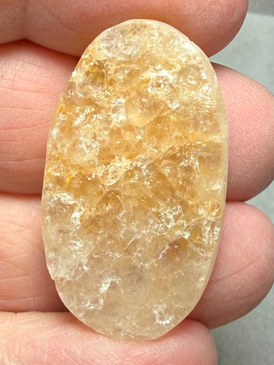 Oval 34x19mm Himalayan Druzy Citrine Cabochon 53