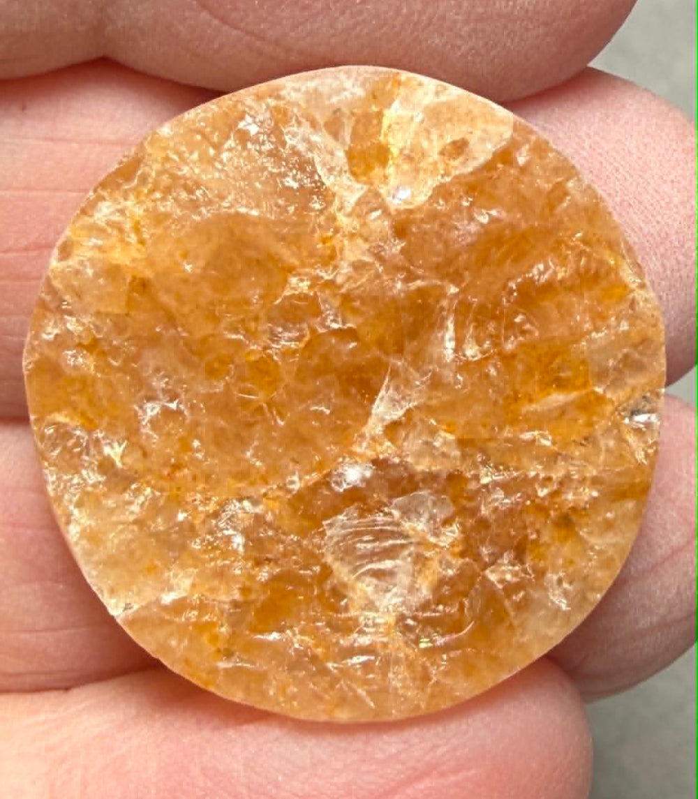 Round 26x26mm Himalayan Druzy Citrine Cabochon 56