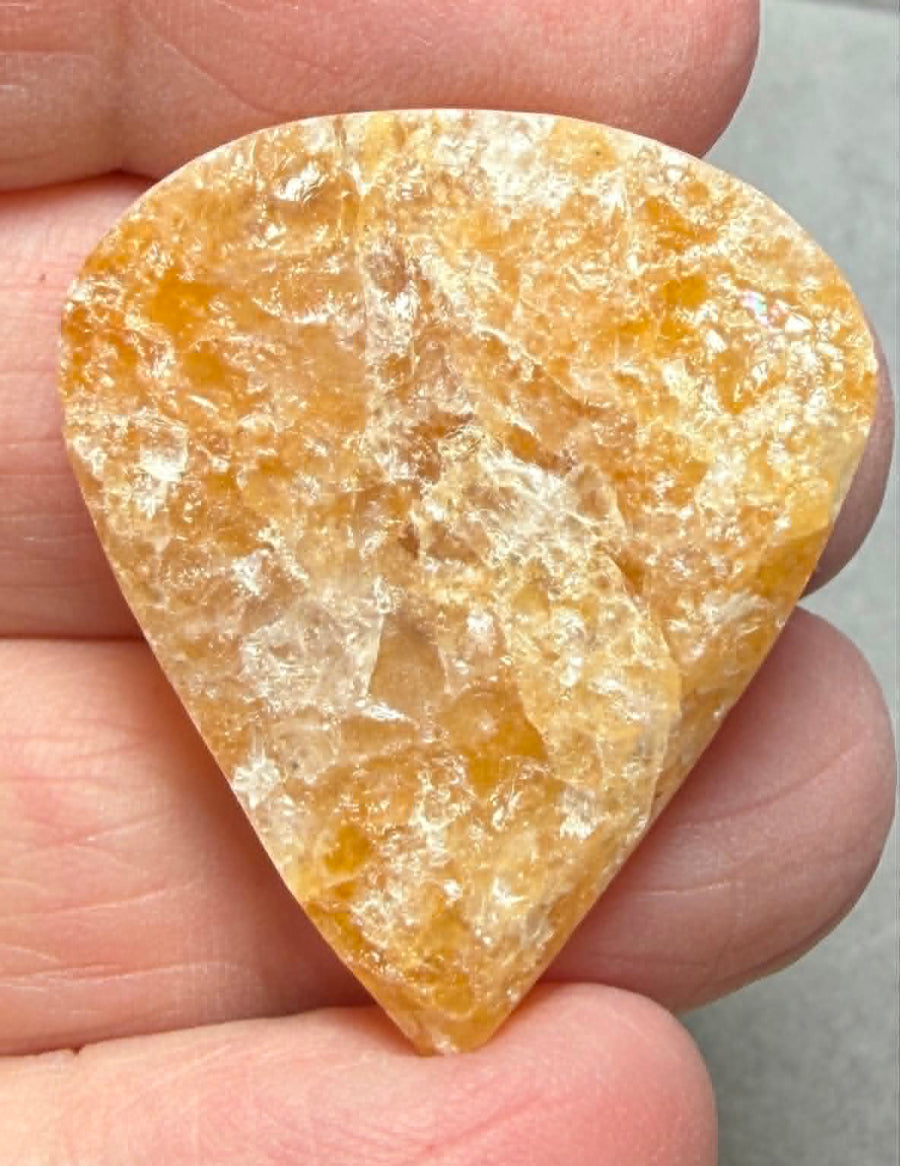 Teardrop 33x28mm Himalayan Druzy Citrine Cabochon 58