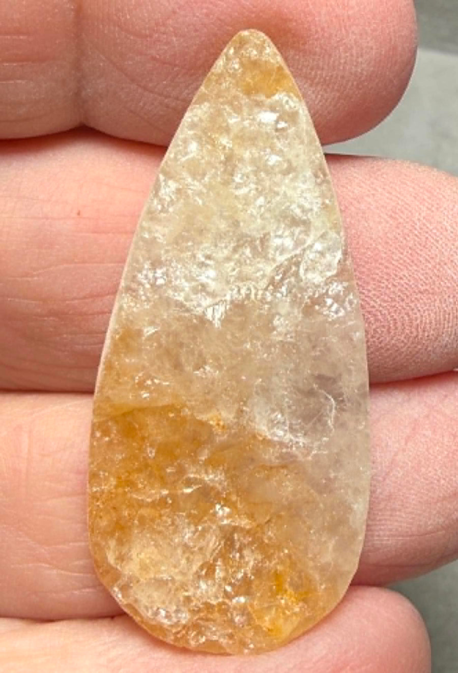 Teardrop 42x19mm Himalayan Druzy Citrine Cabochon 60