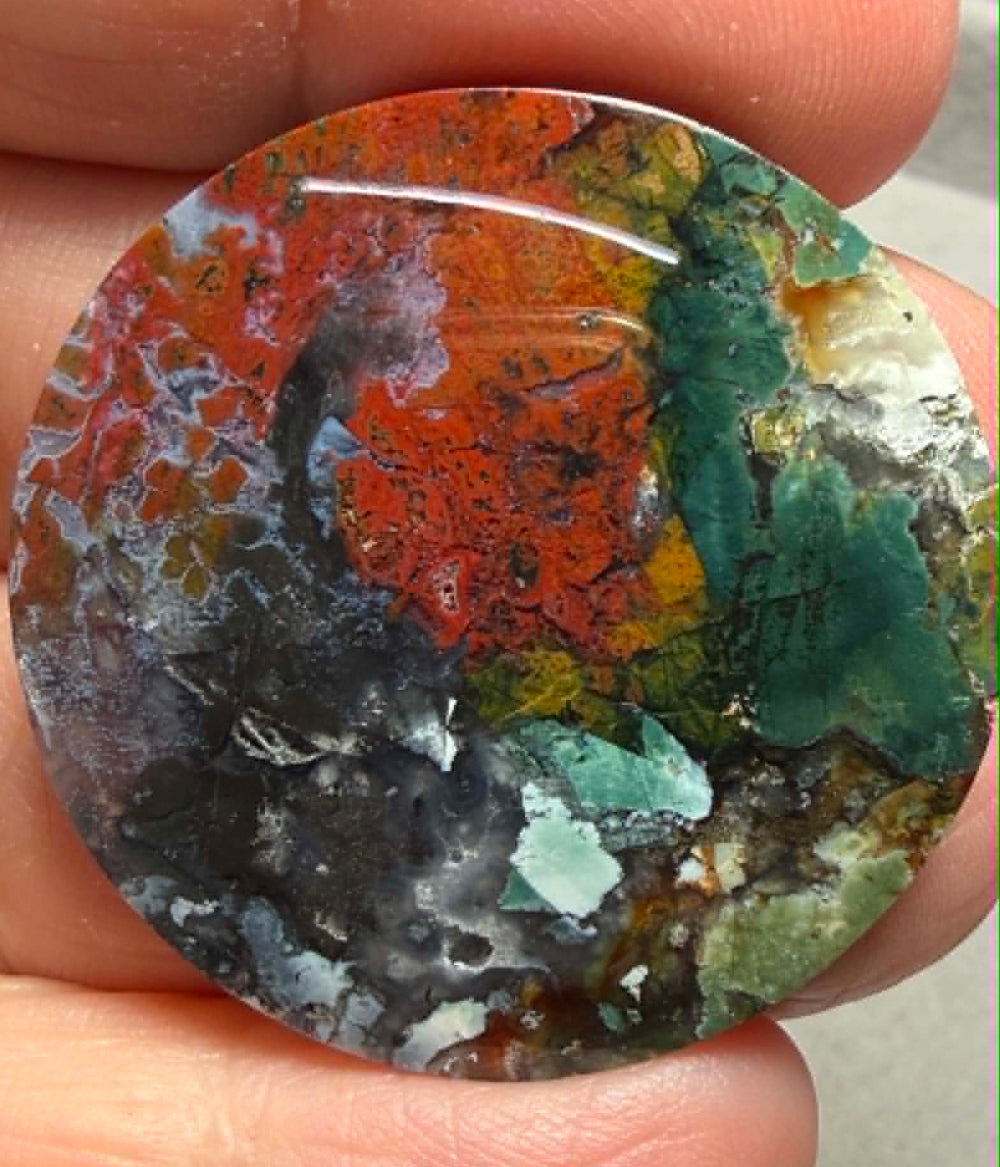 Round 36x36mm Indonesian Jasper Cabochon 43