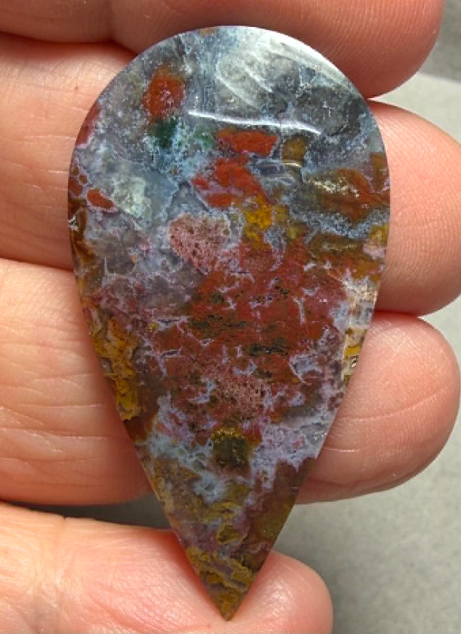 Teardrop 43x23mm Indonesian Jasper Cabochon 52