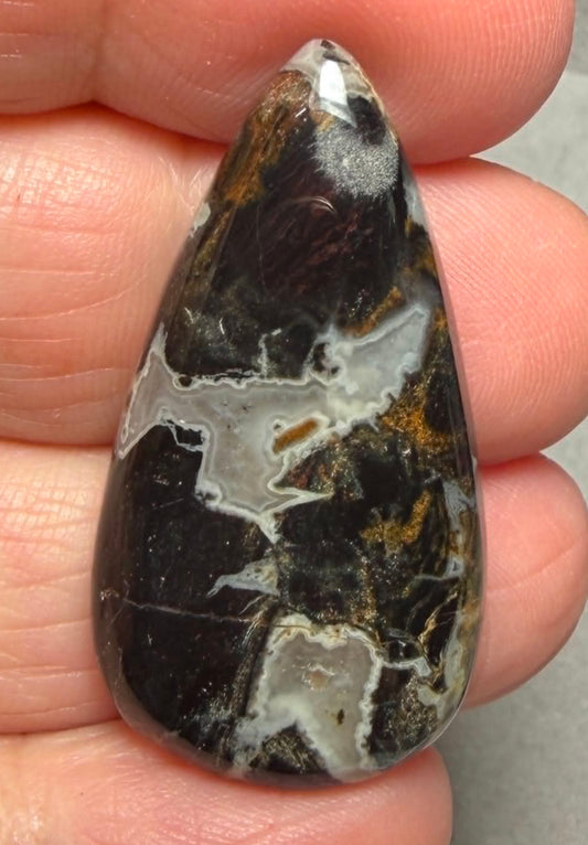 Teardrop 37x19mm Snake Jasper Cabochon 26