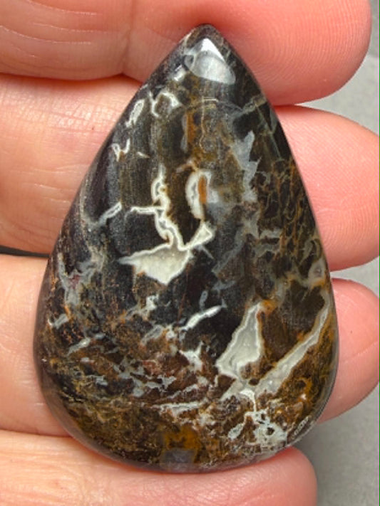 Teardrop 43x29mm Snake Jasper Cabochon 34