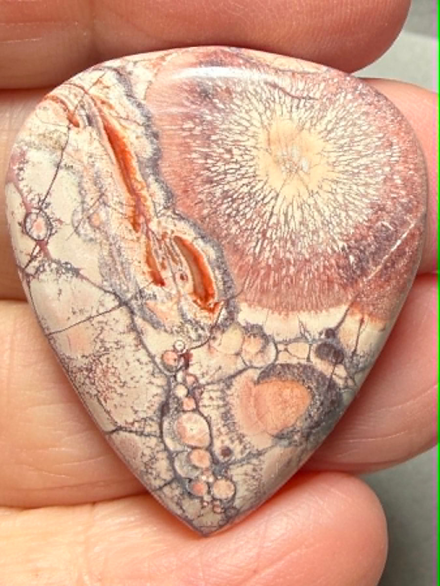 Teardrop 35x30mm Birds Eye Jasper Cabochon 46