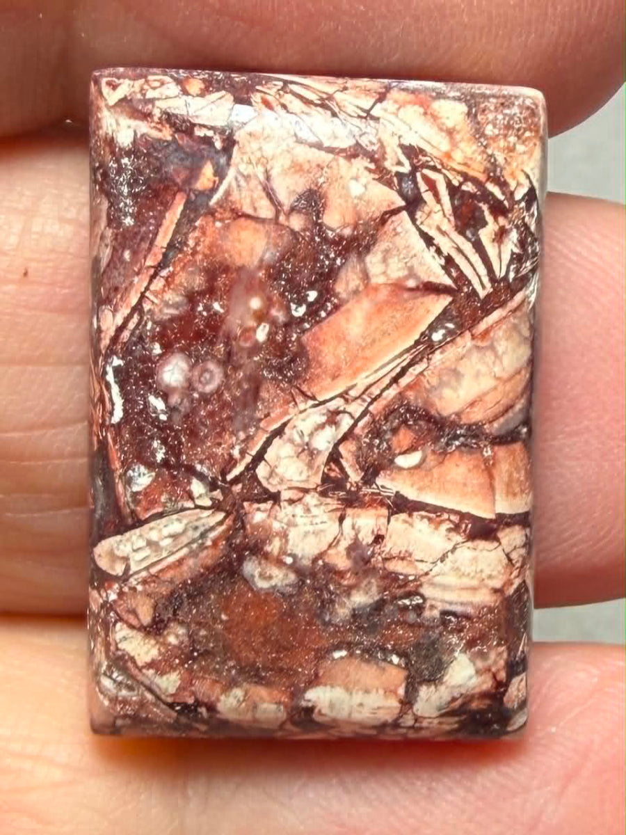Rectangle 25x17mm Birds Eye Jasper Cabochon 48