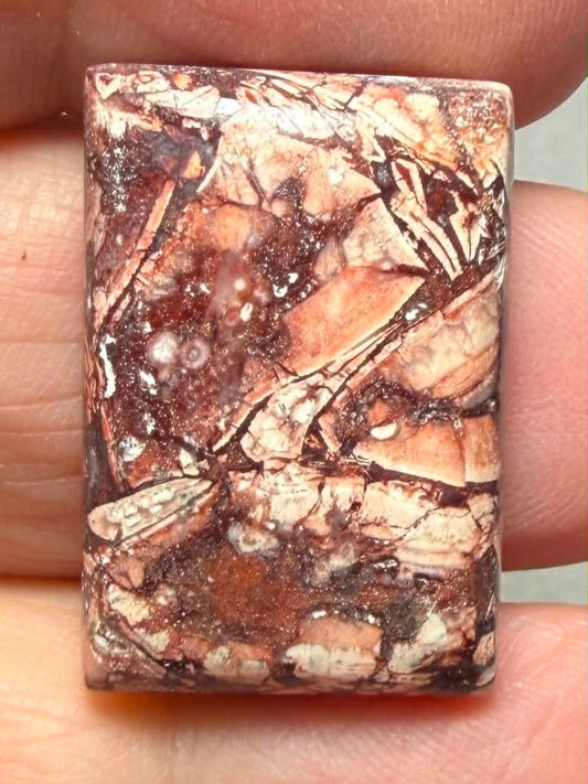 Rectangle 25x17mm Birds Eye Jasper Cabochon 48