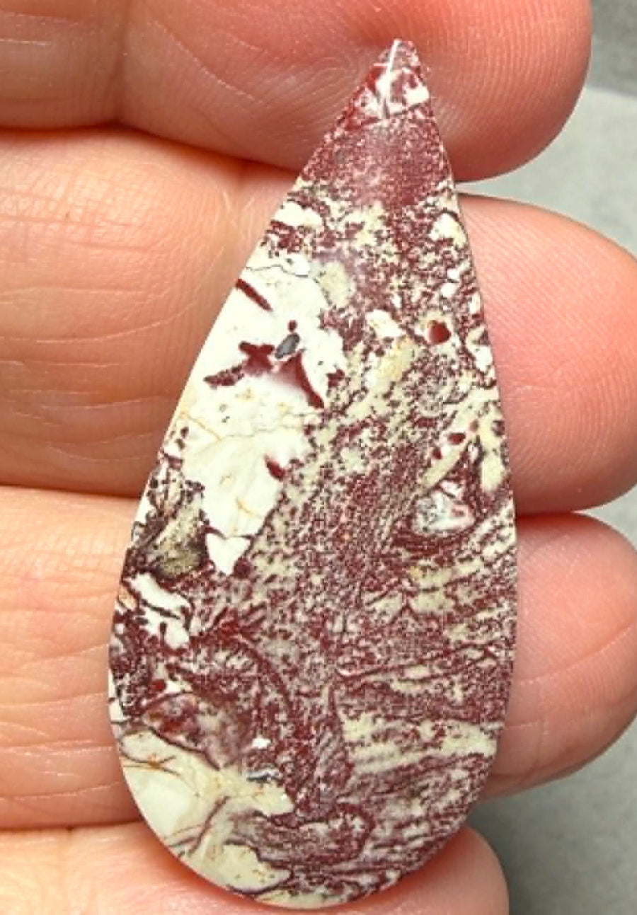 Teardrop 40x19mm Finger Print Jasper Cabochon 21