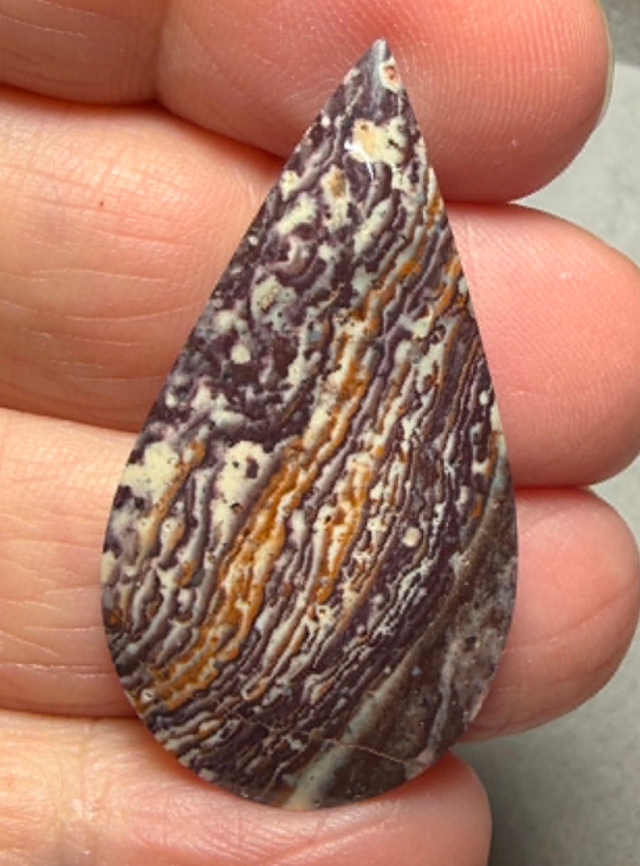 Teardrop 39x21mm Finger Print Jasper Cabochon 24