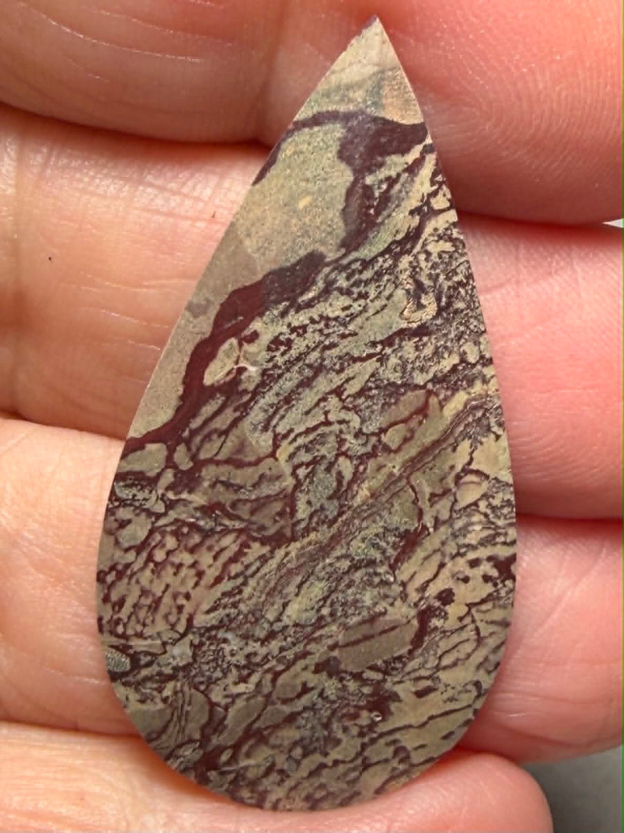 Teardrop 42x22mm Finger Print Jasper Cabochon 26