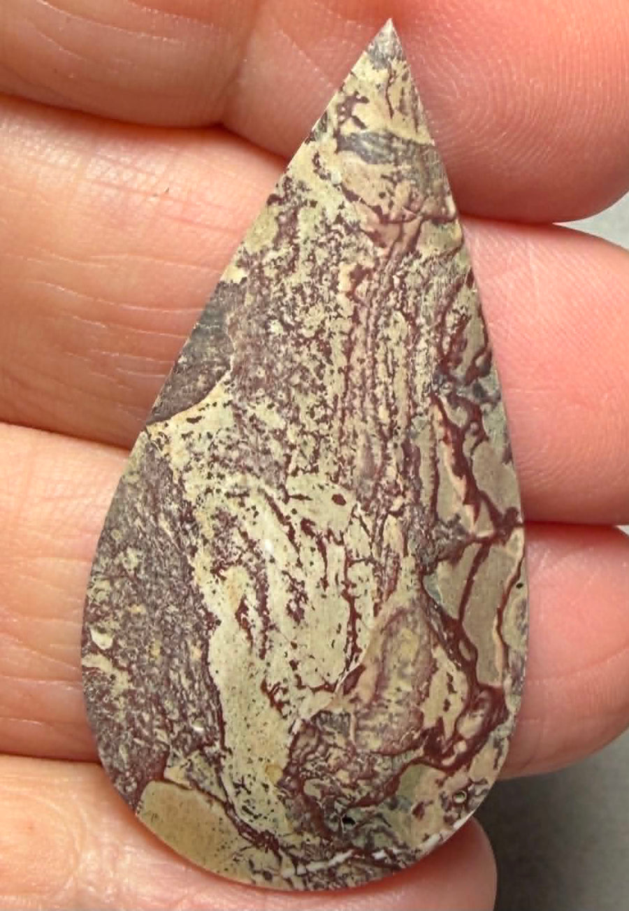 Teardrop 44x23mm Finger Print Jasper Cabochon 27