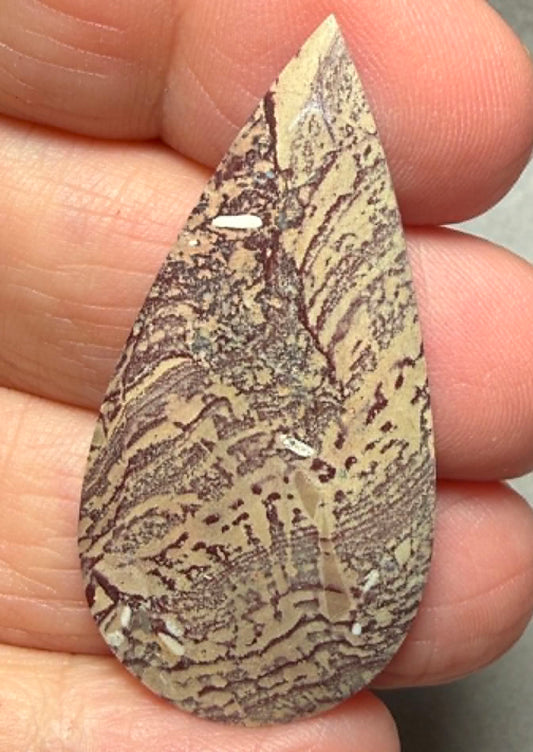 Teardrop 44x22mm Finger Print Jasper Cabochon 30