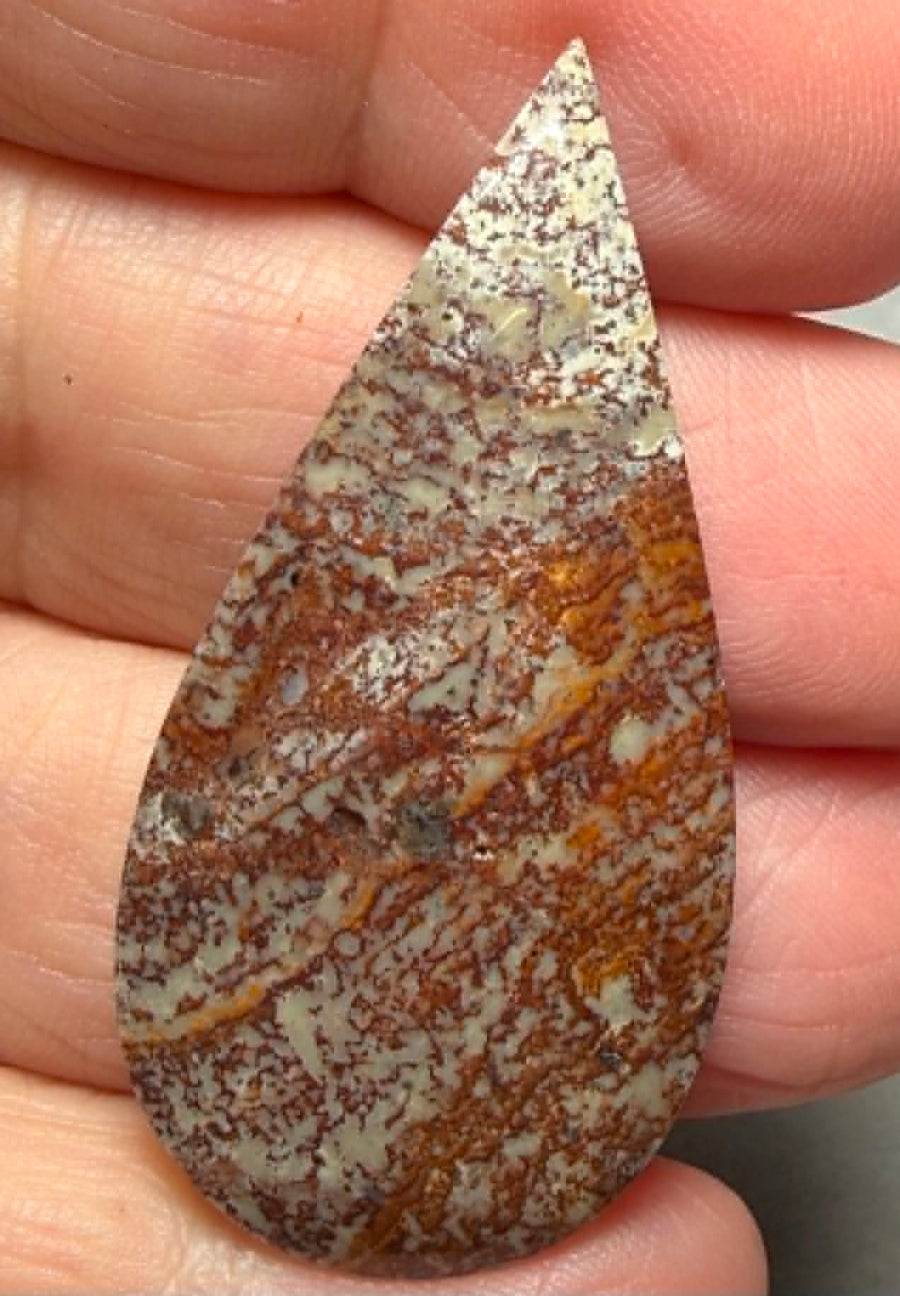 Teardrop 45x22mm Finger Print Jasper Cabochon 33