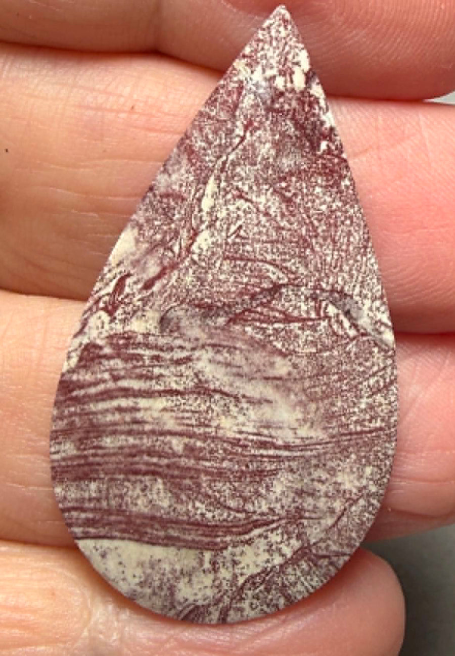 Teardrop 41x23mm Finger Print Jasper Cabochon 35