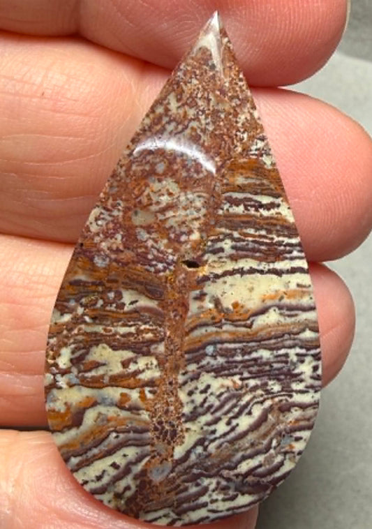 Teardrop 43x23mm Finger Print Jasper Cabochon 36