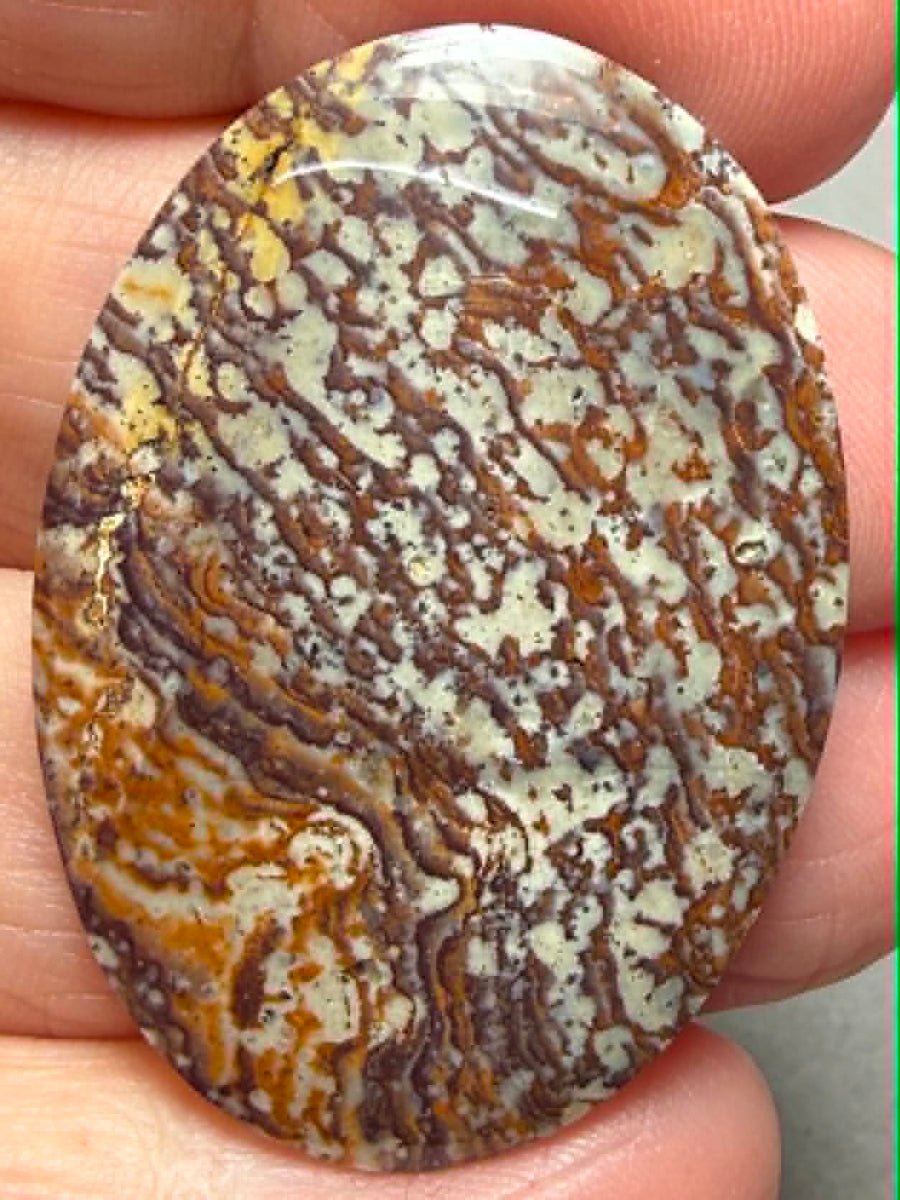 Oval 40x28mm Finger Print Jasper Cabochon 39
