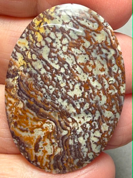 Oval 40x28mm Finger Print Jasper Cabochon 39