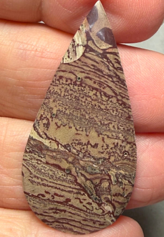 Teardrop 43x21mm Finger Print Jasper Cabochon 41