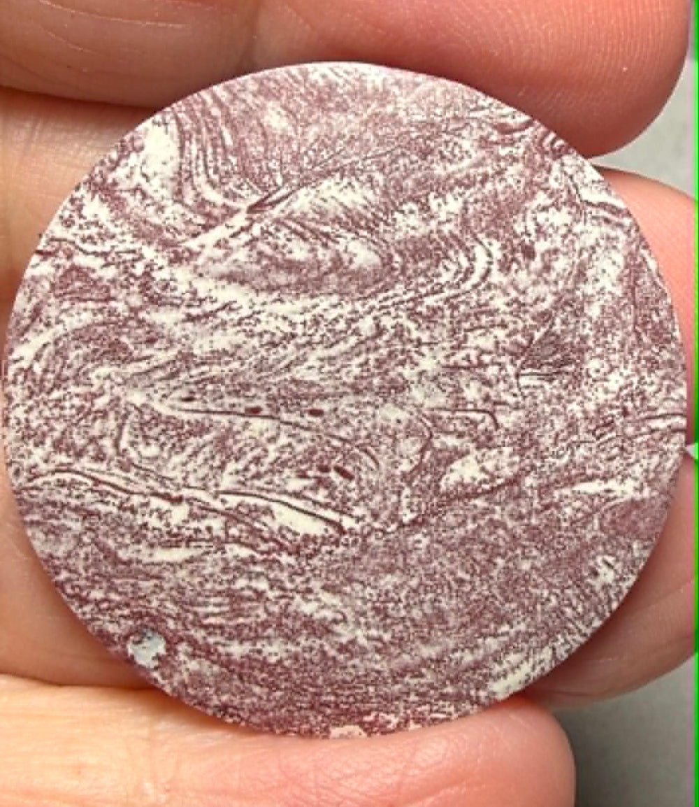 Round 35x35mm Finger Print Jasper Cabochon 46