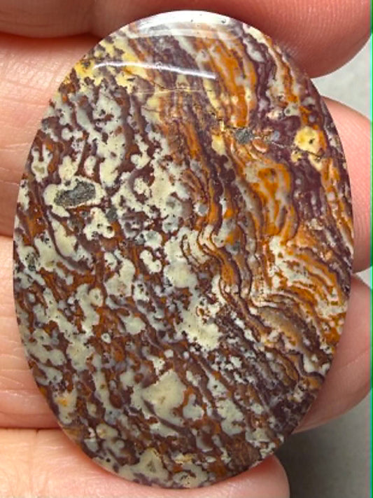 Oval 38x27mm Finger Print Jasper Cabochon 47