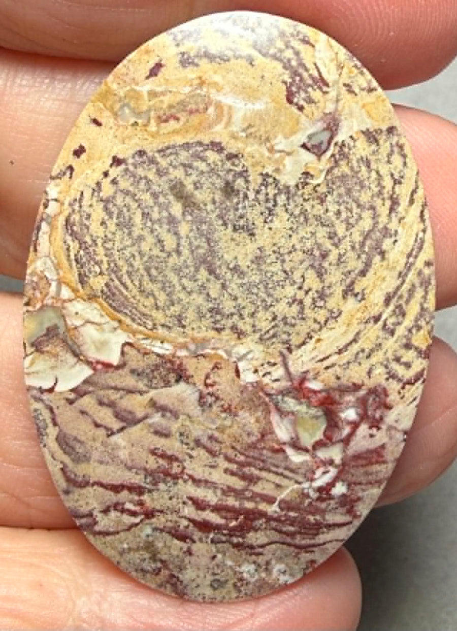 Oval 44x30mm Finger Print Jasper Cabochon 48