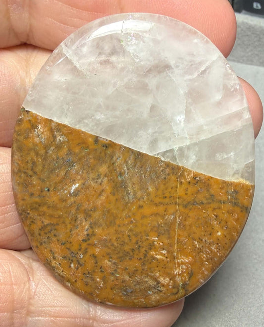 Oval 57x46mm Honey Dendritic Quartz Cabochon 03