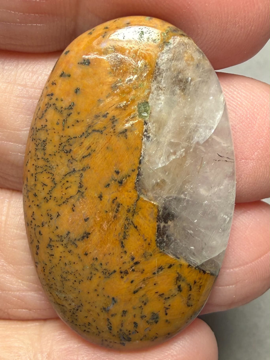 Oval 40x24mm Honey Dendritic Quartz Cabochon 09