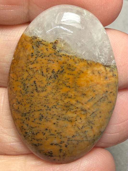 Oval 38x26mm Honey Dendritic Quartz Cabochon 11
