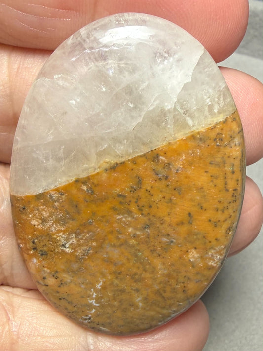 Oval 49x35mm Honey Dendritic Quartz Cabochon 15