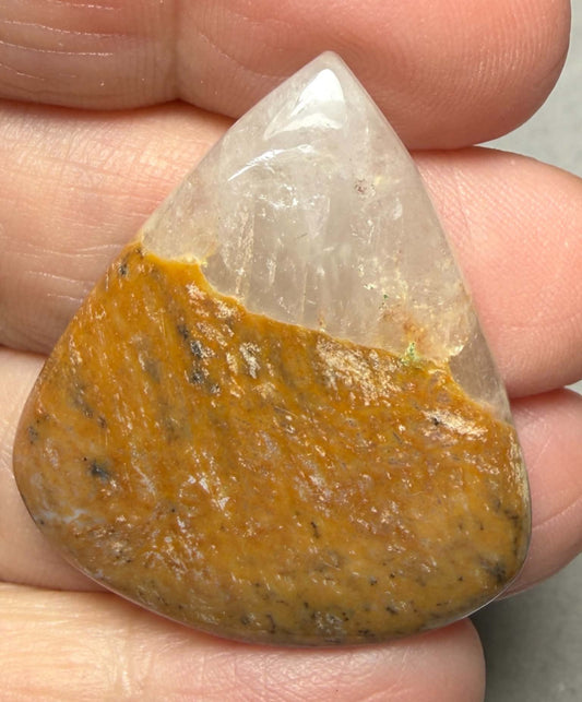 Teardrop 36x32mm Honey Dendritic Quartz Cabochon 17