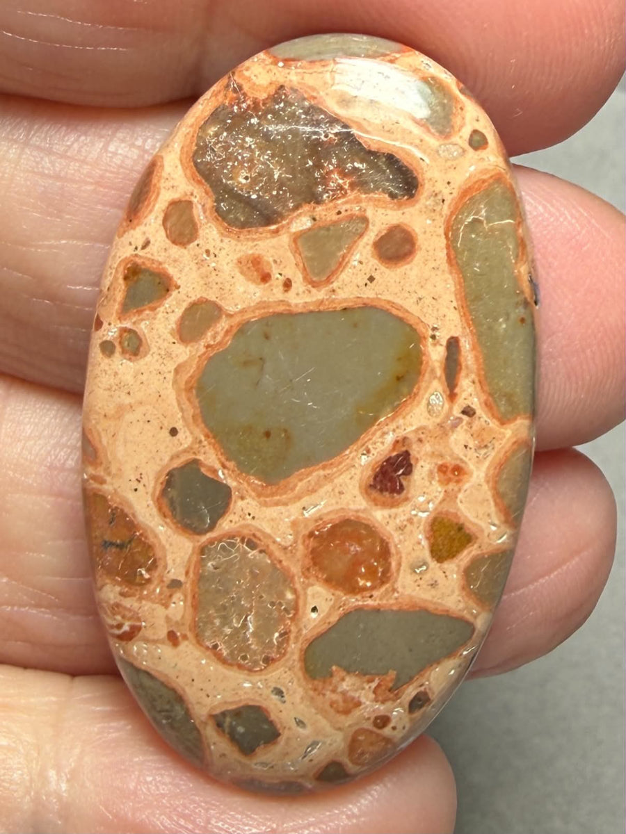 Oval 41x24mm Leopardite Jasper Cabochon 39