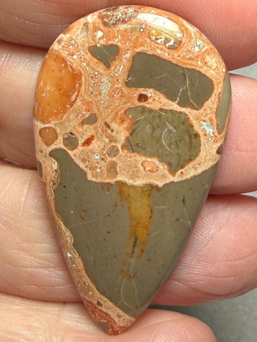 Teardrop 44x25mm Leopardite Jasper Cabochon 40