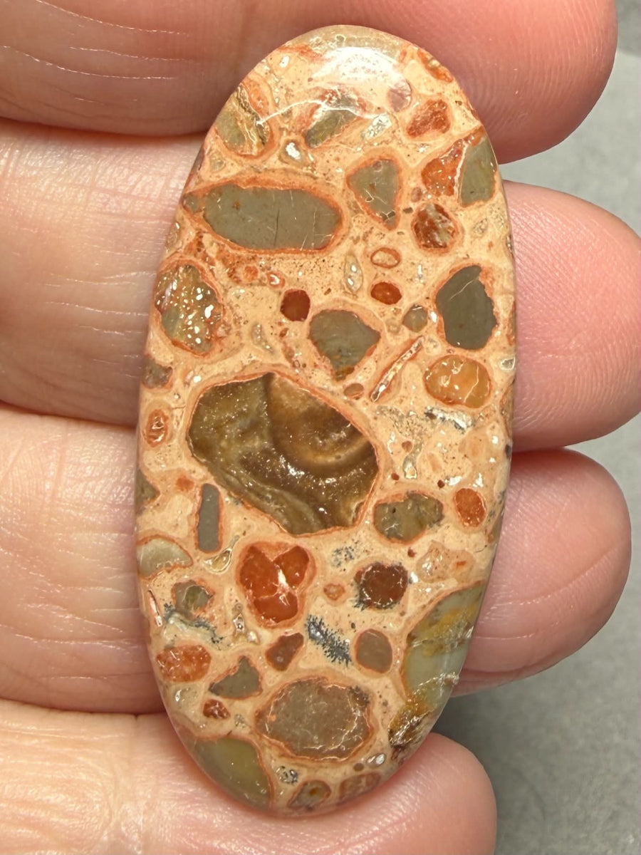 Oval 45x21mm Leopardite Jasper Cabochon 42