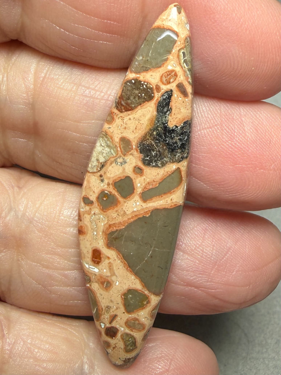Freeform 54x15mm Leopardite Jasper Cabochon 44