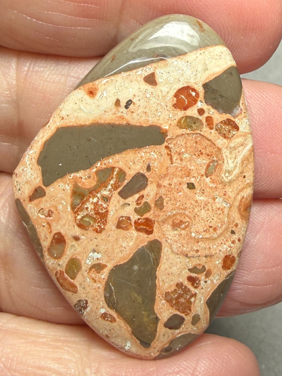 Freeform 43x30mm Leopardite Jasper Cabochon 46