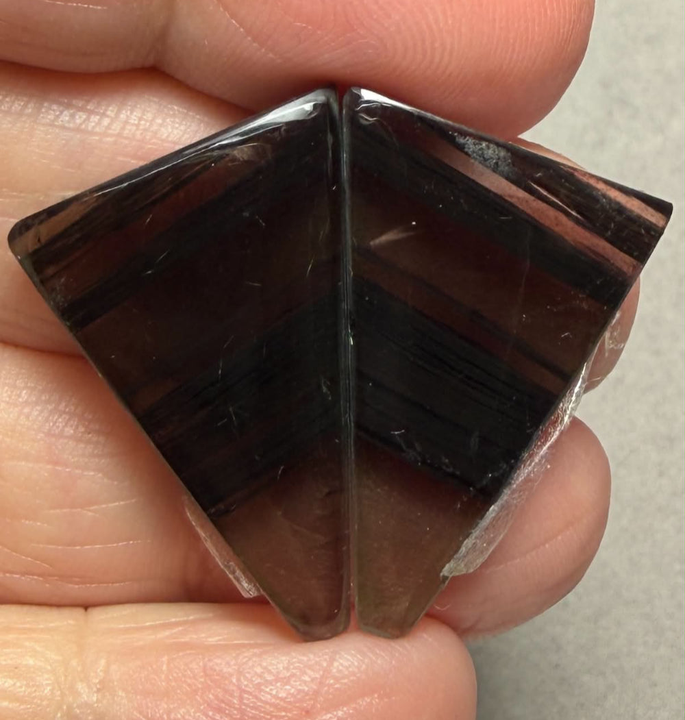 Freeform 30x18mm Midnight Jasper Cabochon Pair 22