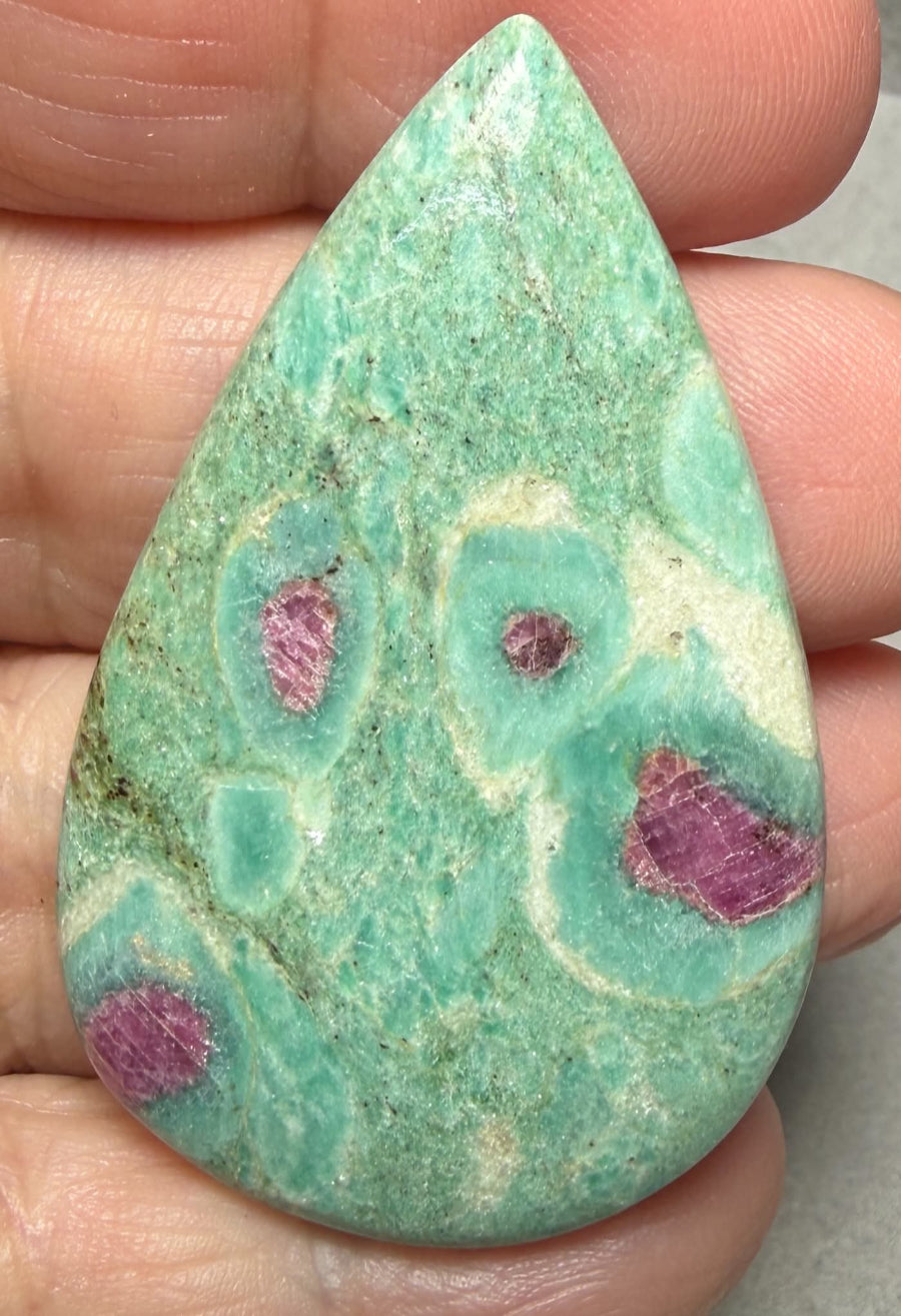 Teardrop 50x31mm Ruby Fuchsite Cabochon 59