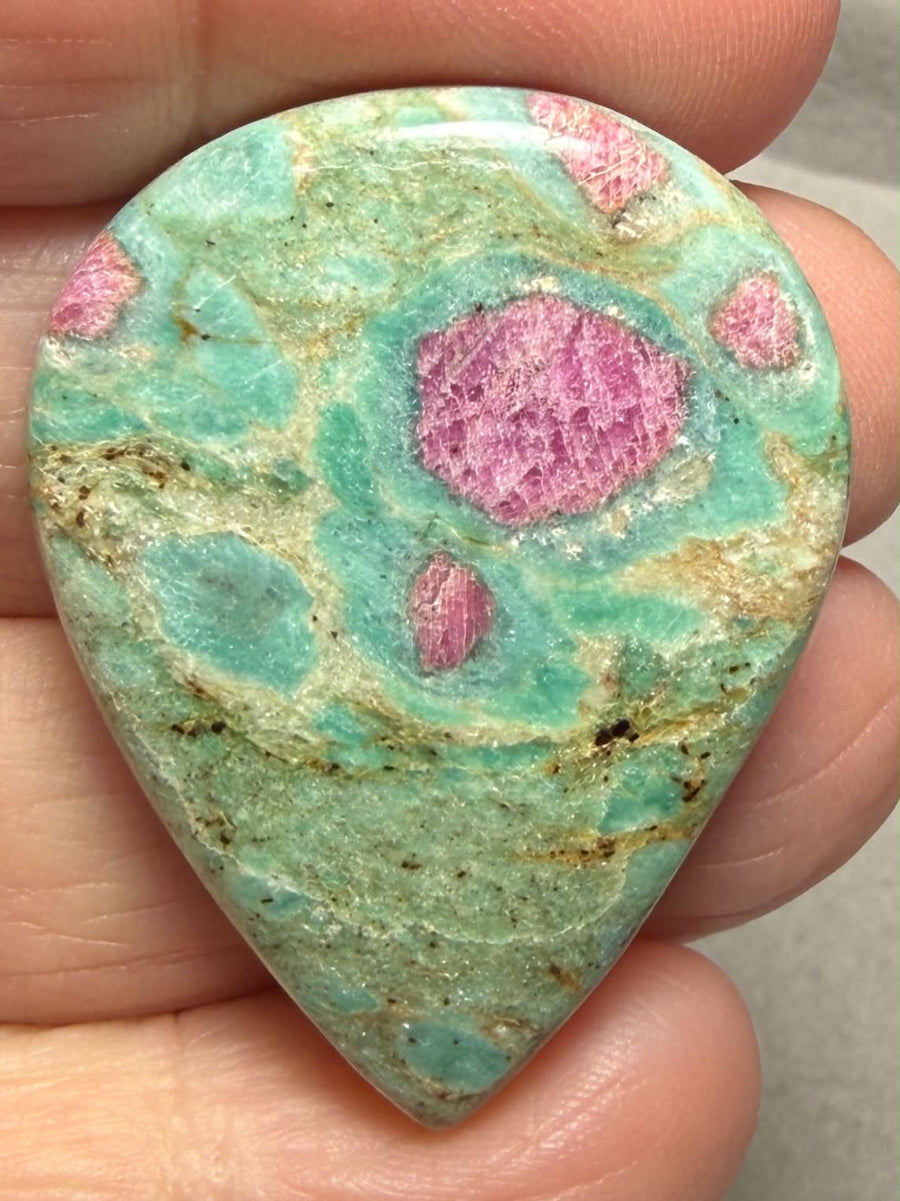 Teardrop 38x29mm Ruby Fuchsite Cabochon 61