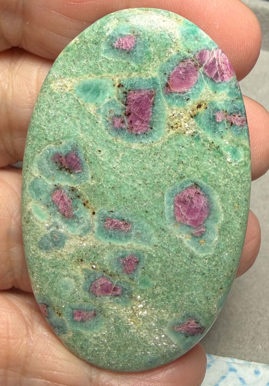 Oval 62x37mm Ruby Fuchsite Cabochon 66