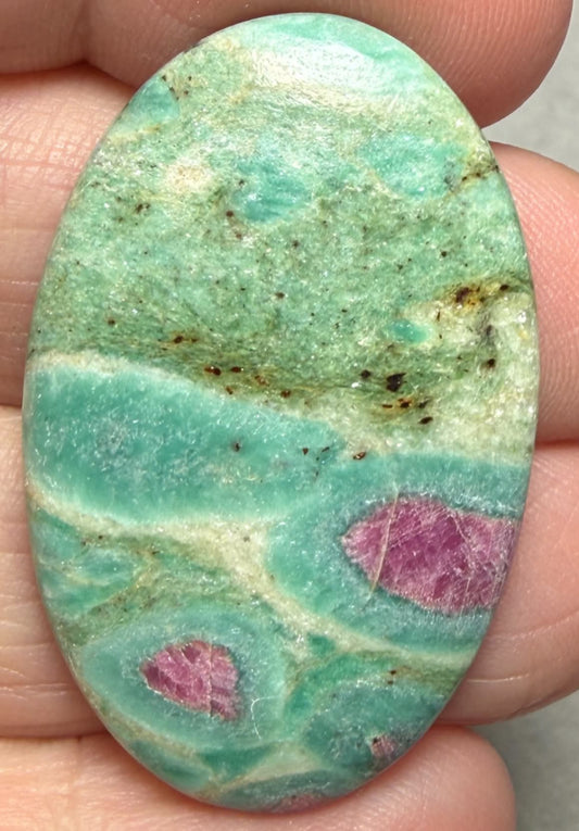 Oval 38x24mm Ruby Fuchsite Cabochon 83