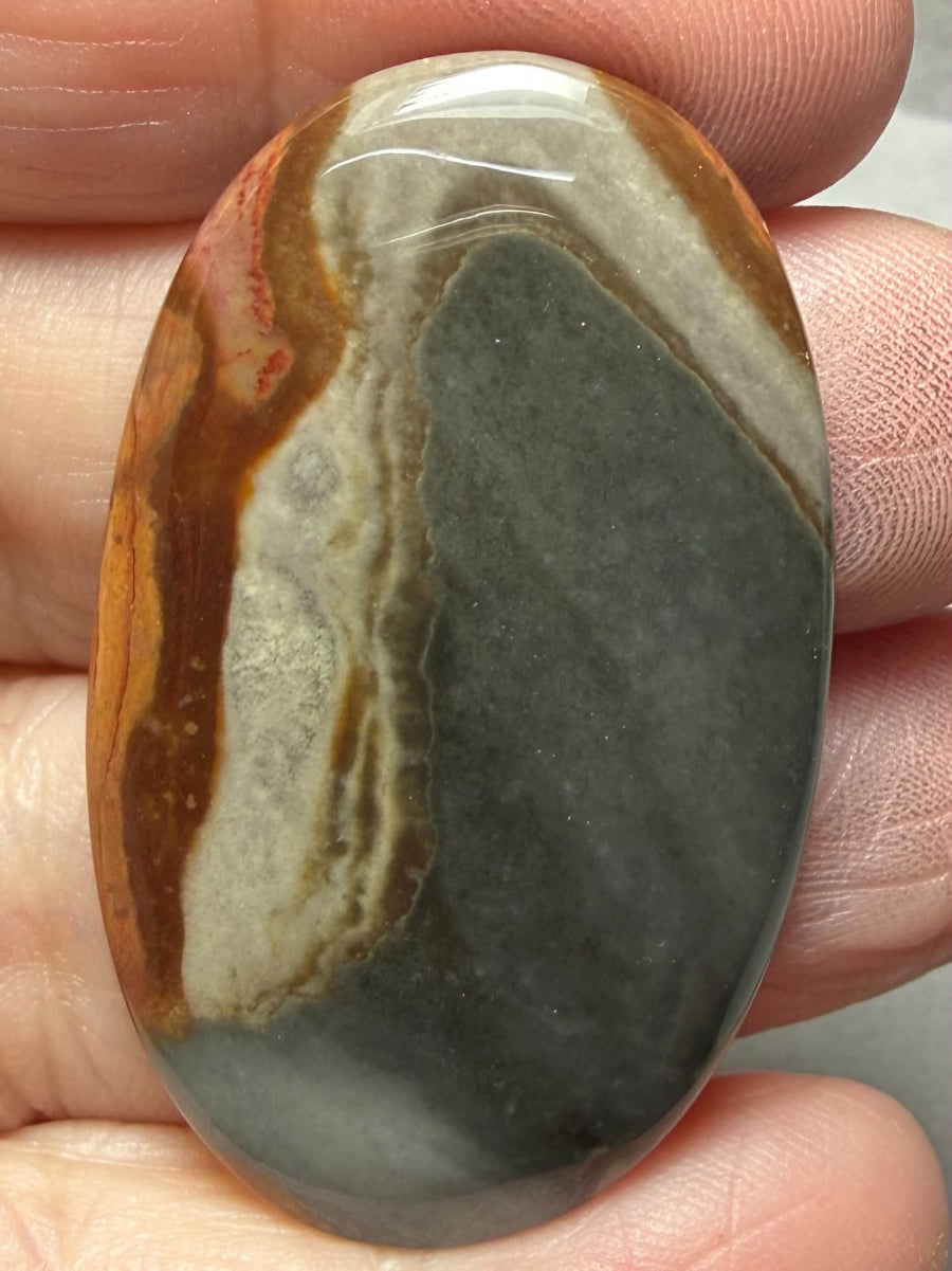 Oval 44x27mm Polychrome Jasper Cabochon 70