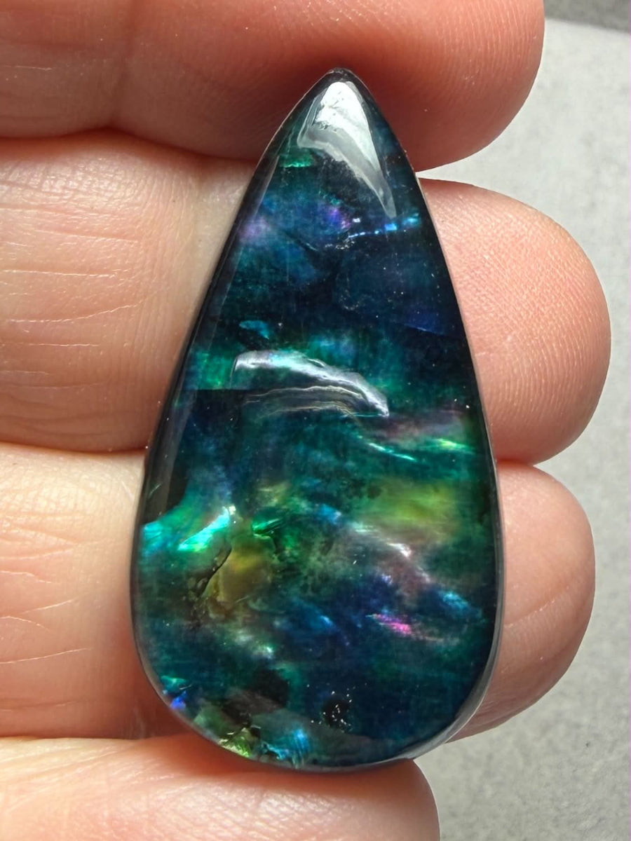Teardrop 35x19mm Dichroic Glass Cabochon 27