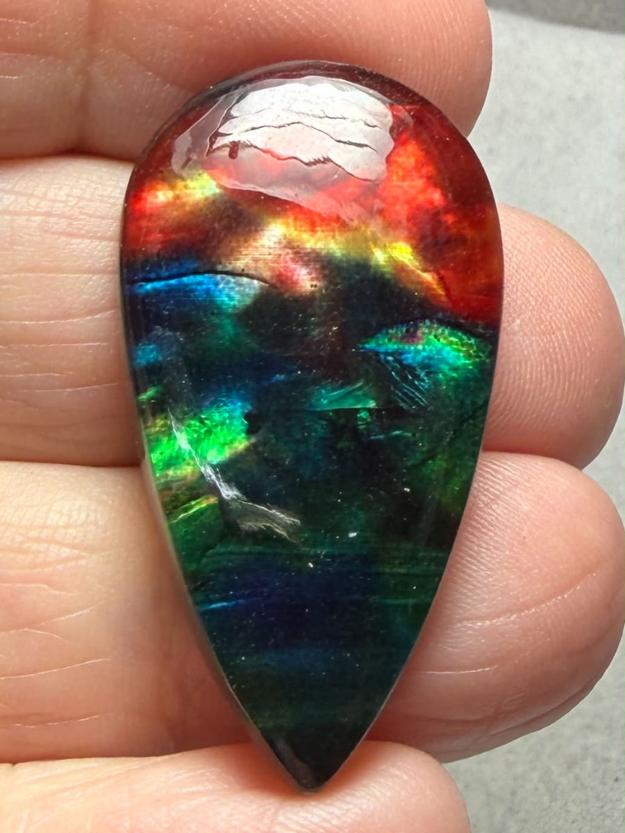 Teardrop 37x20mm Dichroic Glass Cabochon 31