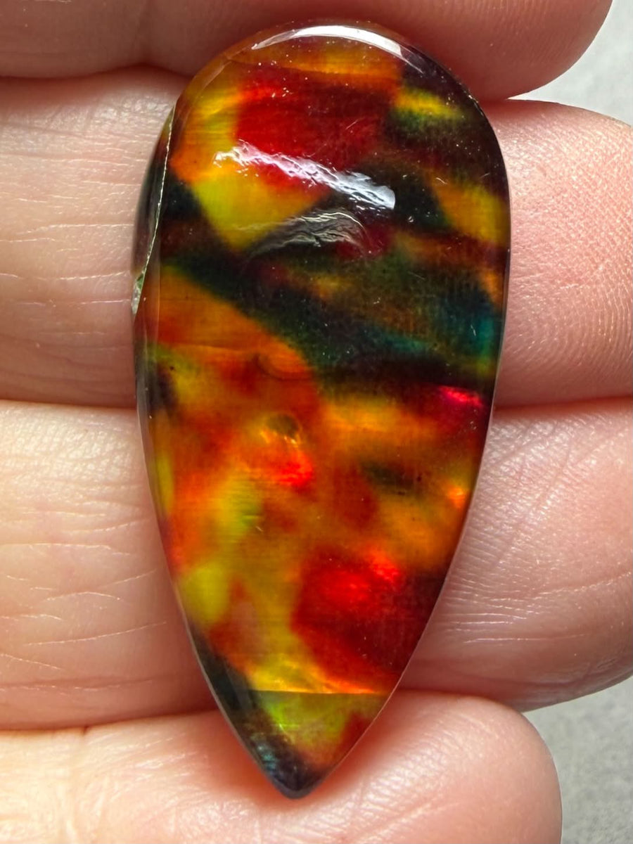 Teardrop 35x18mm Dichroic Glass Cabochon 35