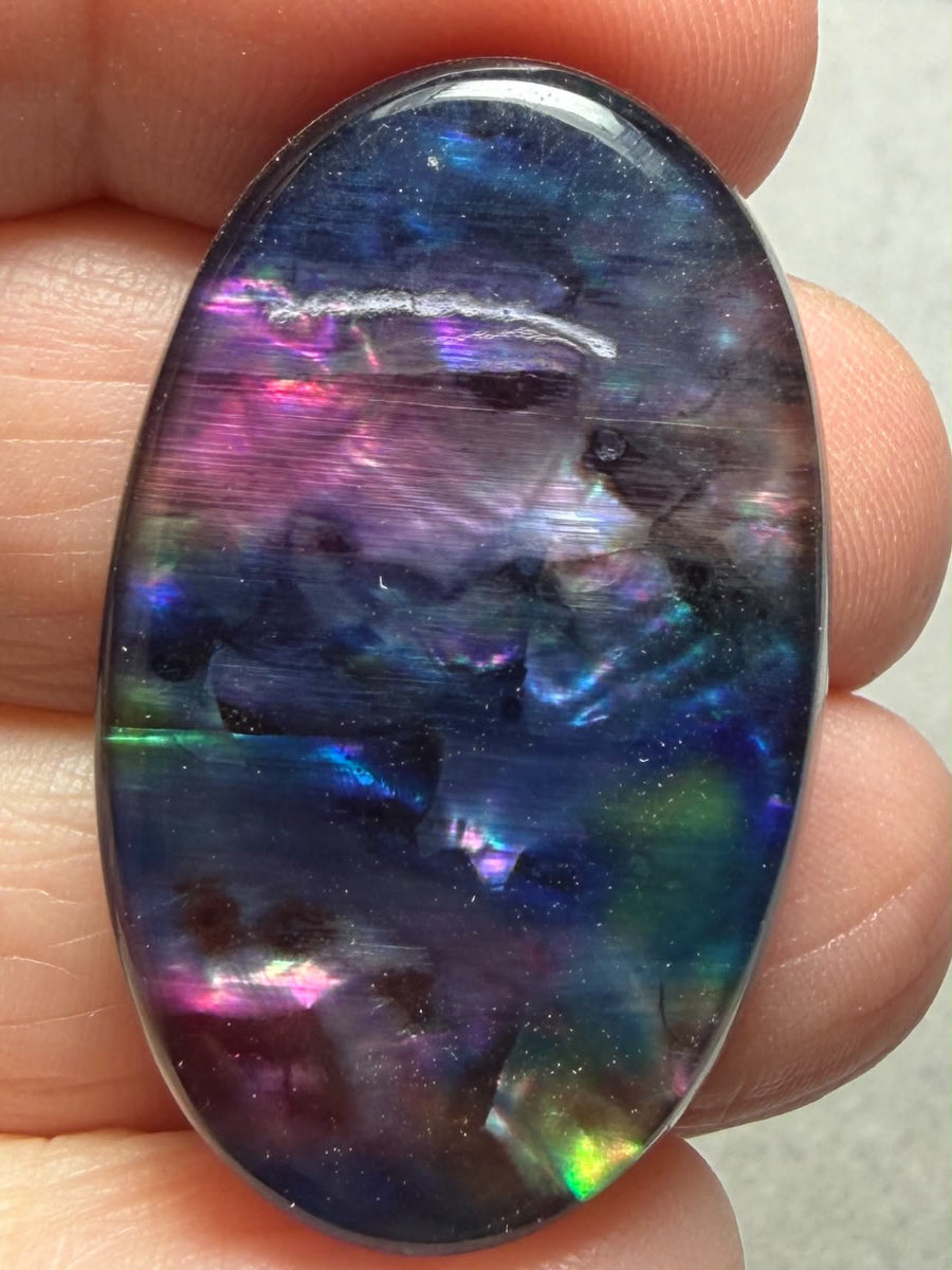 Oval 36x23mm Dichroic Glass Cabochon 38