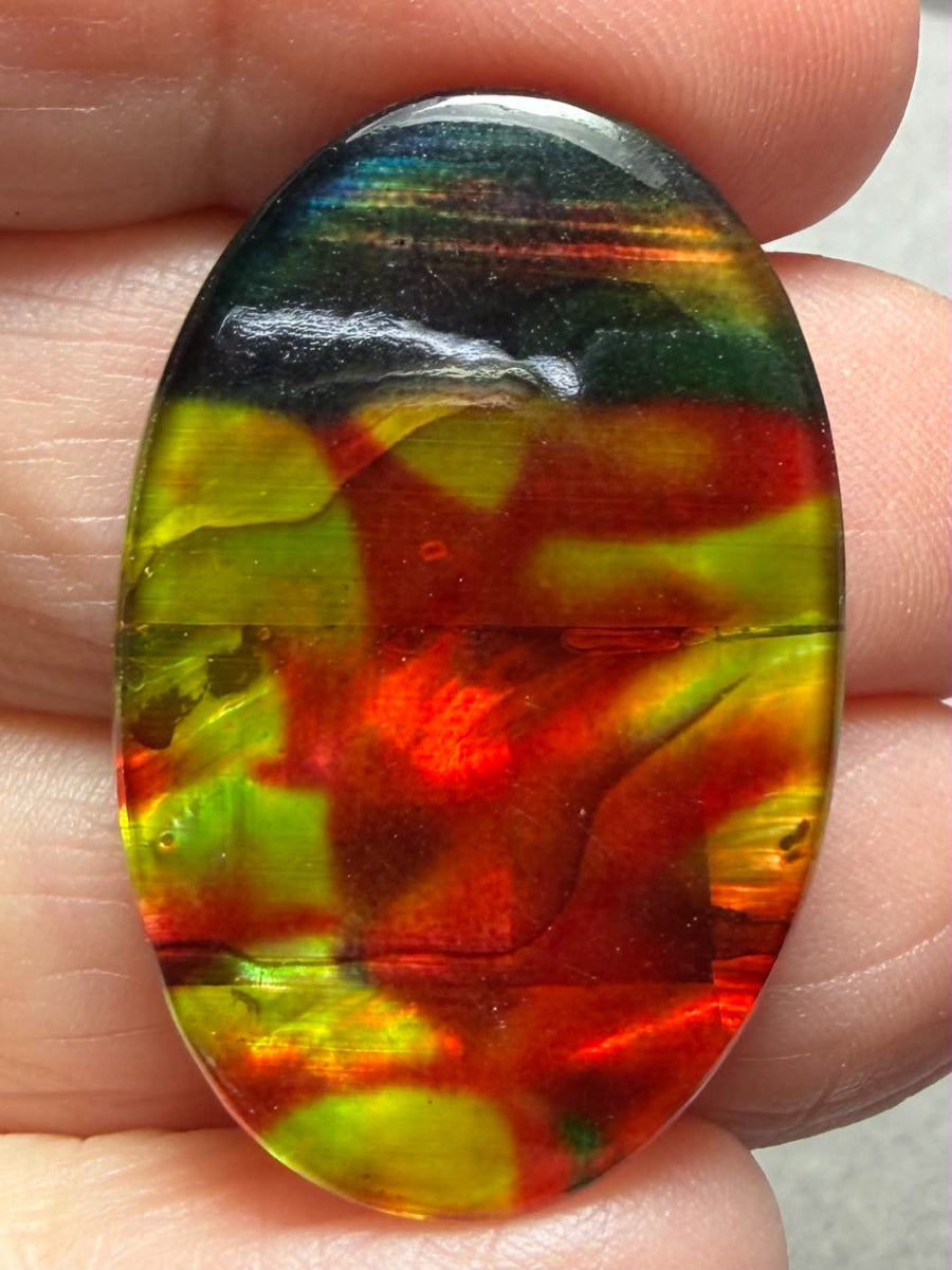 Oval 34x22mm Dichroic Glass Cabochon 46