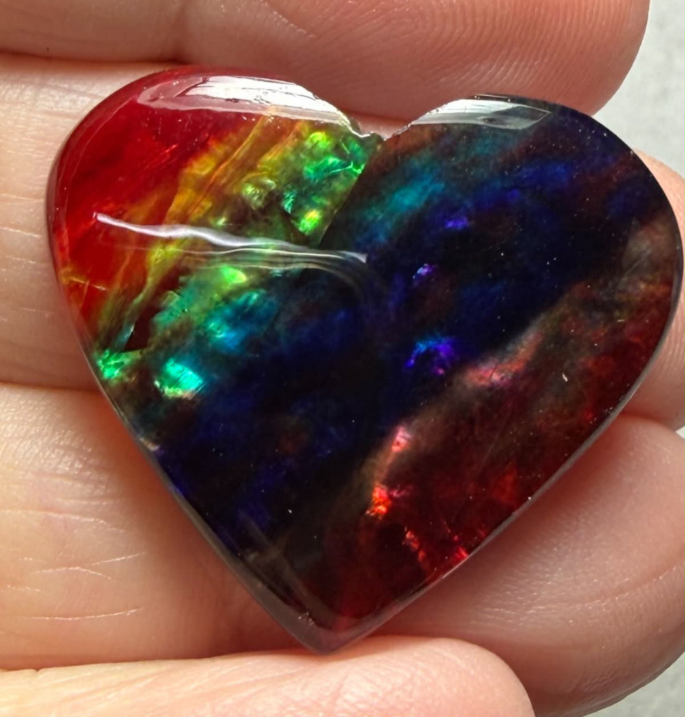 Heart 26x29mm Dichroic Glass Cabochon 47