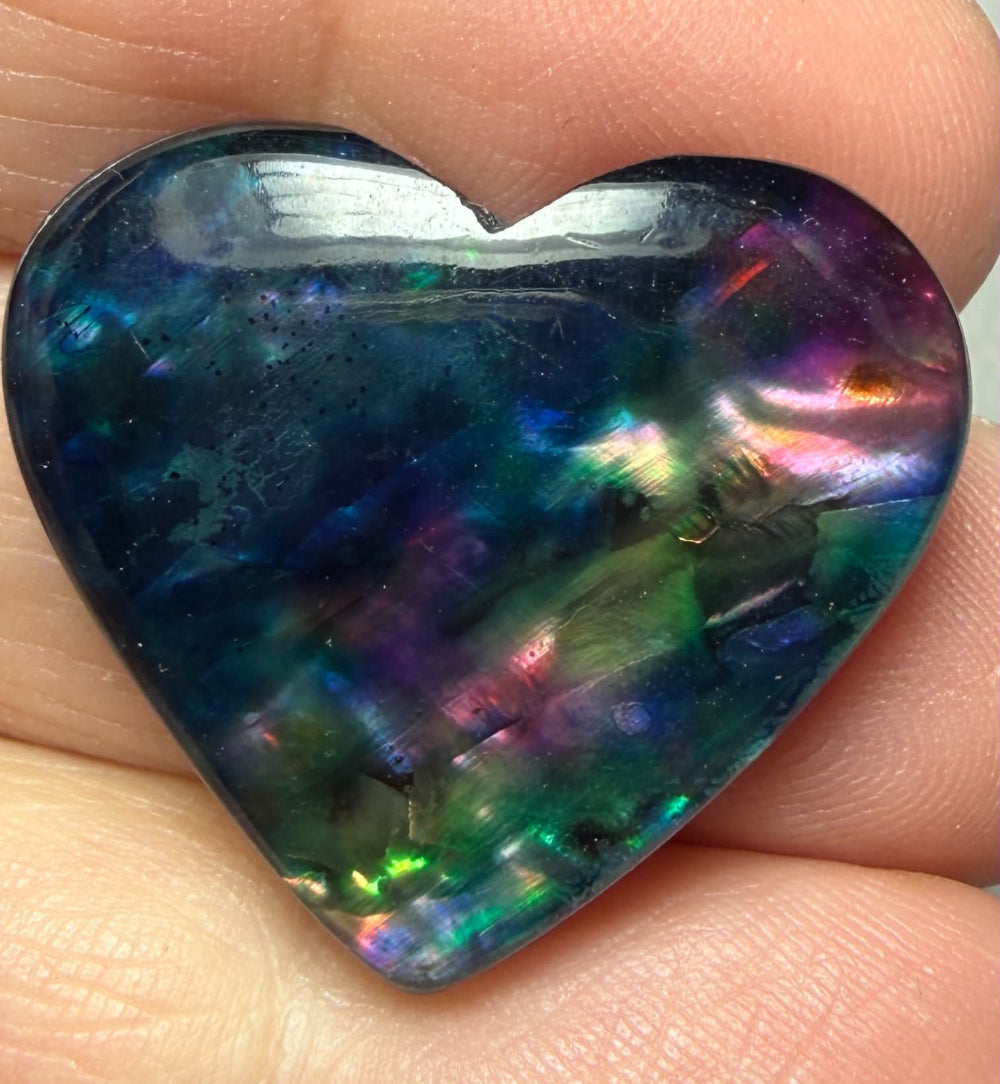 Heart 25x29mm Dichroic Glass Cabochon 50